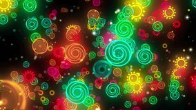 Neon Circles Colorful Background Looped Video