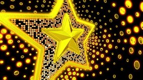 3d Star Golden Background Looped Video