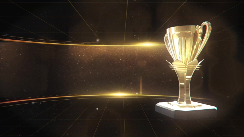 Award Trophy Best Product 3d Animation. Gold trophy Cup and shine on luxury background. Prizes for the Champions | Shutterstock HD Video #1070178373