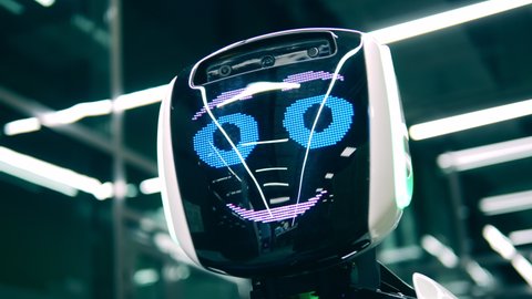 Futuristic robot showing love on his face