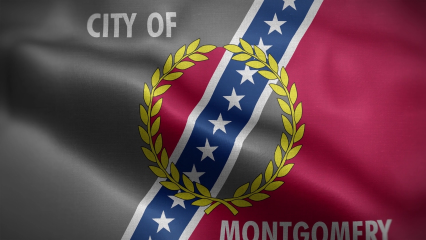 Montgomery Alabama USA Flag Loop Background 4K