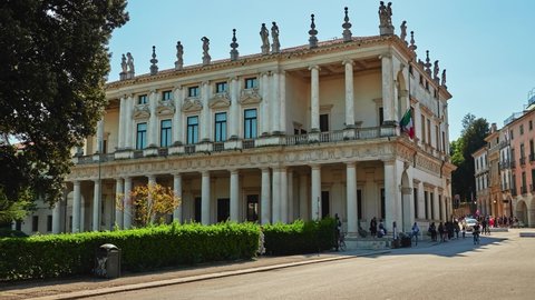 VICENZA, ITALY - APRIL 22 2018: Palazzo Chiericati is a Renaissance palace in Vicenza (northern Italy), designed by Andrea Palladio.