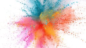 Super Slow Motion Shot of Color Powder Explosion Isolated on White Background at 1000fps. - Powered by Shutterstock - Get 15% off with code: PIKWIZARD15