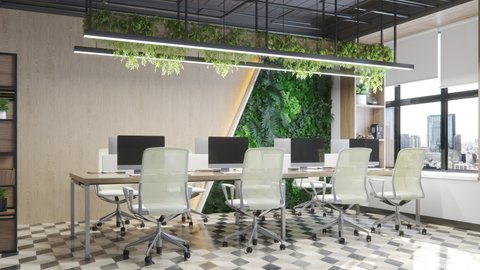 Interior Of Modern Green Office Space