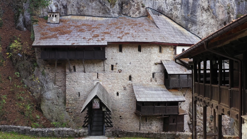 Manastir Crna Reka, Serbian Orthodox Situated On Gorge In Tutin, Serbia. - aerial