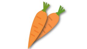 carrot vegetable moving animation. Can be used for video editing, intro, additional elements.