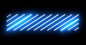  Futuristic neon lights on black wall background. Flicker flashing colorful neon lines light. Multicolor spectrum looped animation fluorescent glowing lights. 4K video modern interface