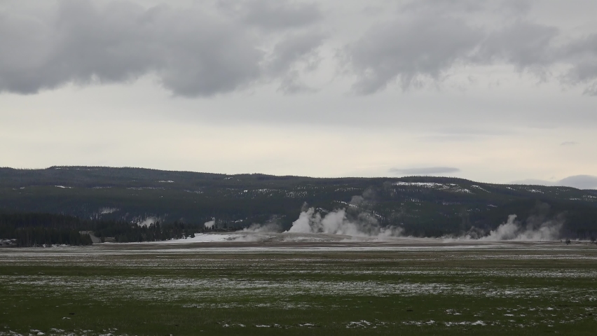 Lower Geyser Basin from the Grand Loop road. Yellowstone NP, Wyoming, USA