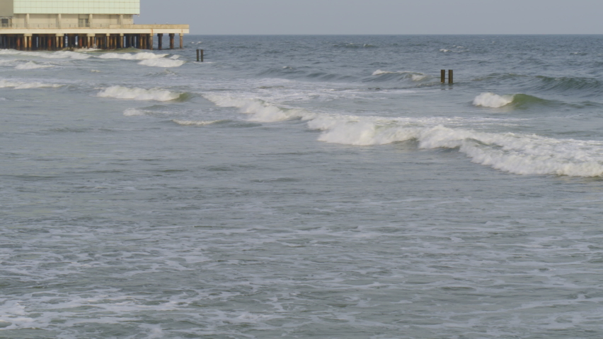 Waves rolling in sea at Atlantic City