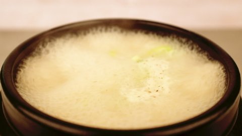 A soup dish made from boiled beef bones