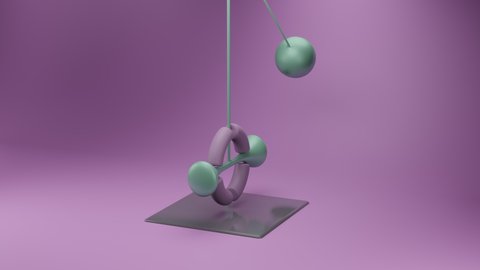 loop animation pendulum swinging. Repeated beat. Computer generated seamless motion design of simple geometric shapes.