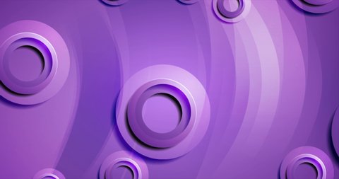 Bright violet abstract wavy corporate motion background with circles. Seamless looping. Video animation 4K 4096x2160