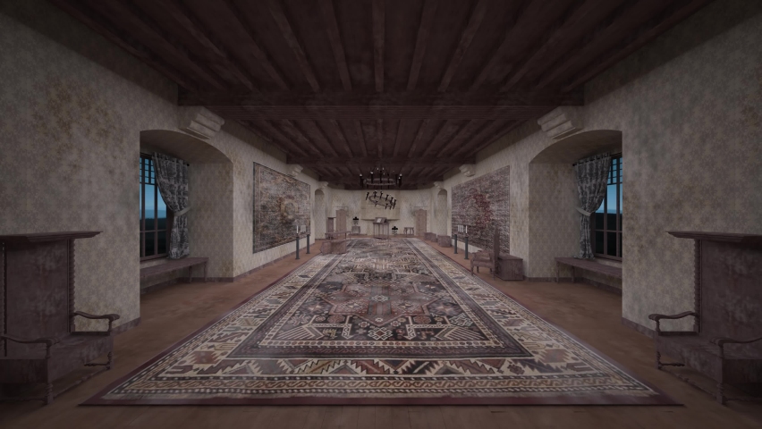 3D rendering of building hallway