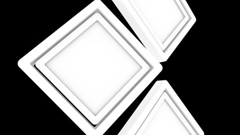 Transforming white rhombuses on a black background