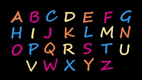 Animated alphabet. Learning letters. Motion design. Motion graphics. 4k video for your channel, website, video blog. Learning ABC cartoon. A bright stylish video with the English alphabet.