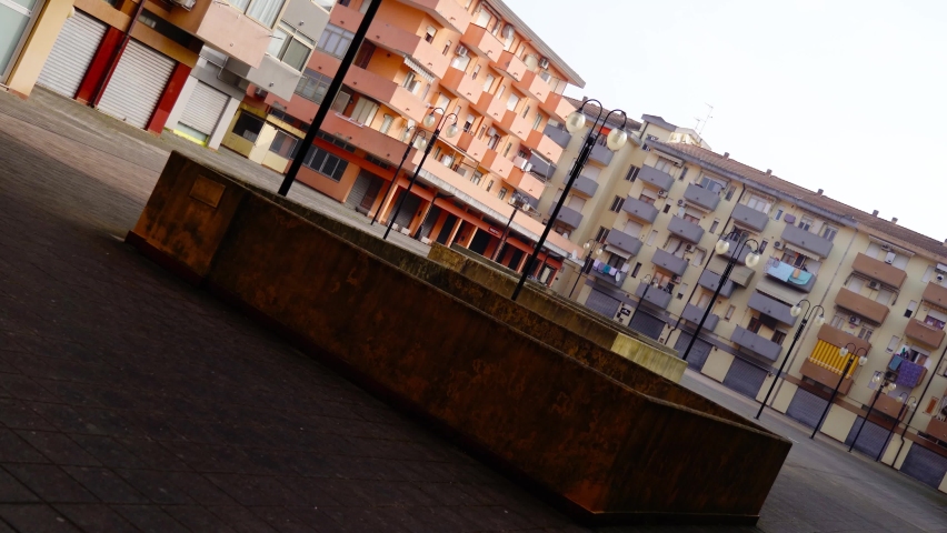 Picturesque modern buildings in historical district in Padua
