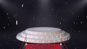 red carpet with podium and falling confetti - Powered by Shutterstock - Get 15% off with code: PIKWIZARD15