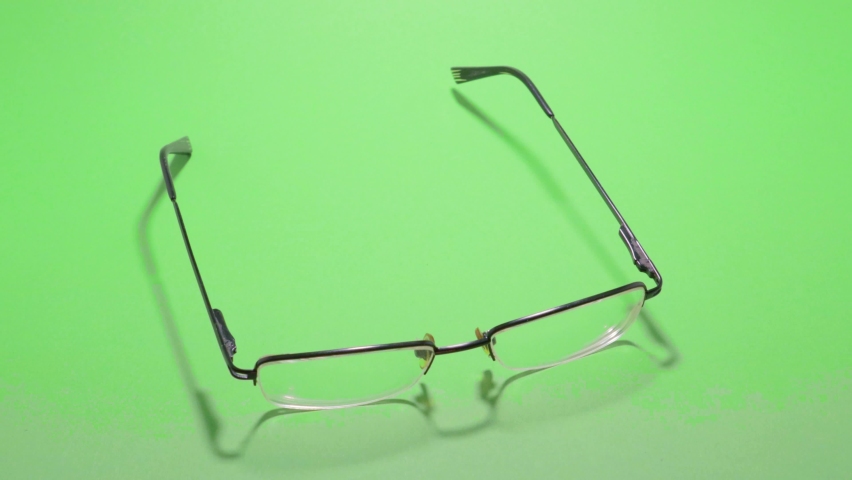 eyeglasses versus lenses isolated chromakey contraposition convenience and flaws concept