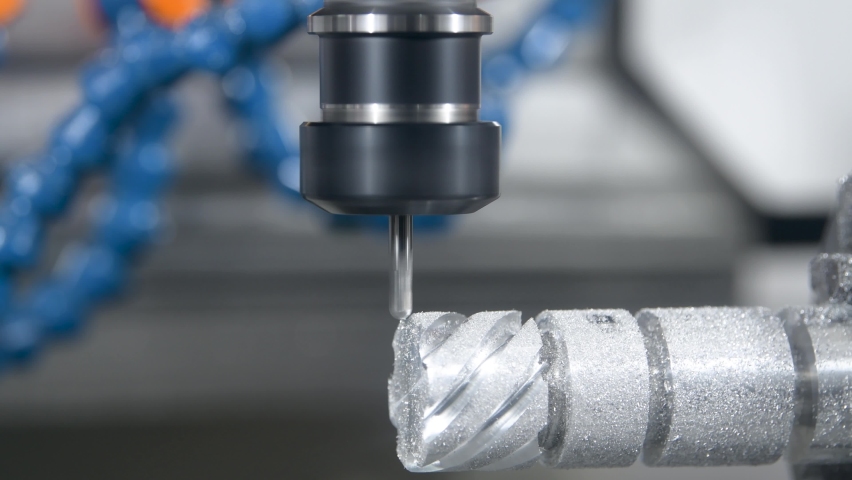 Milling cnc machining. cutting tool processing metal detail on milling machine in workshop | Shutterstock HD Video #1070327239
