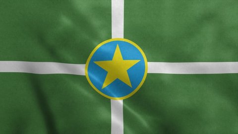 Jackson city flag, Mississippi state, realistic animation background