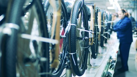Newly-fabricated bikes in the factory premises