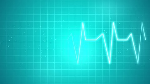 Graph of Heart Rhythm Heartbeat monitor EKG line monitor Loop Background 4K. shows heartthrob electrocardiogram medical screen with a graph of heart rhythm on black background
