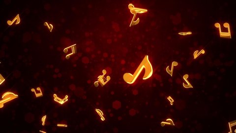 4K 3D Golden Dancing Musical Notes animated containing musical notes moving black background. green Screen. event, concert, title, festival, music videos, art, show, party, Award, fashion.