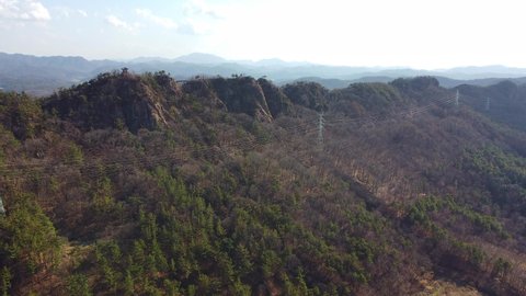 Aerial view of Gubongsan Mountain in Daejeon, Korea