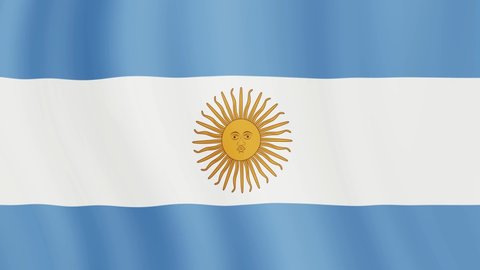 Argentina flag video waving in wind. Realistic Argentine Flag background. Argentina Flag Looping Closeup. Argentina south america country flags footage video
