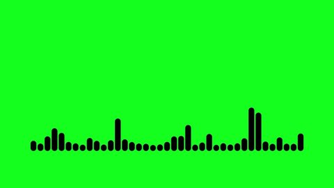 Green Screen Black Audio Lines motion graphics Equalizer. Chroma Key color and audio wave frequency spectrum. Concept of Sound Record ,Music, Radio and Voice Speech Podcast .New Background in 4k.