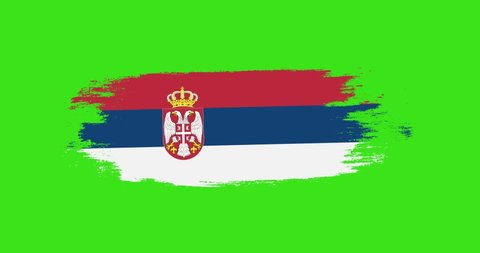 Serbia national flag shaking motion on green screen background. 4K Serbia flag motion background.