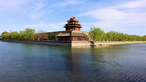 The corner tower of the Forbidden City or Imperial City 