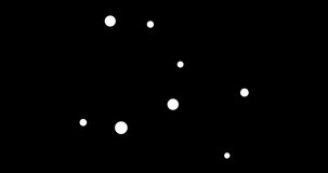 Crater constellation. Stars in the night sky. Constellation in line art style in black and white. Cluster of stars and galaxies. Horizontal composition, 4k video quality