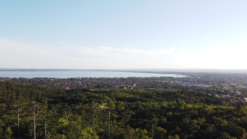 View from the Festetics lookout tower nearby Keszthely, Hungary