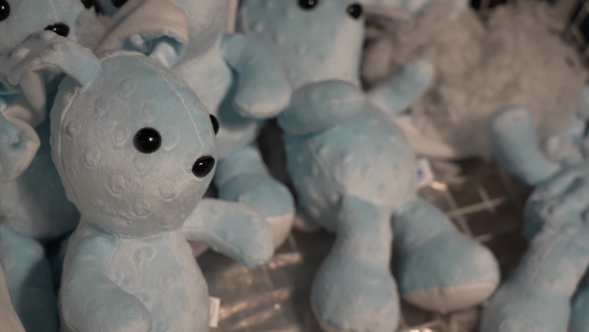 Toy production. Ready-made toys. Close-up