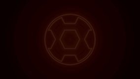 Glowing neon line Football ball icon isolated on black background. Soccer ball. Sport equipment. 4K Video motion graphic animation.