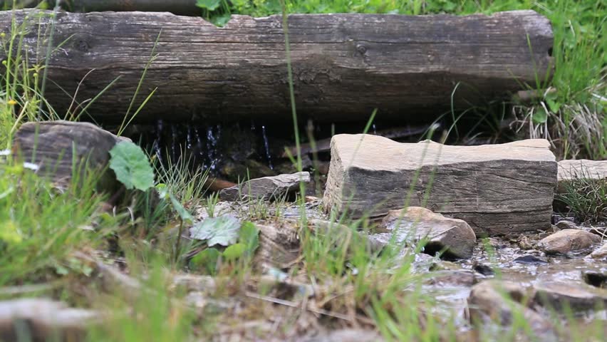 The mountain river flows