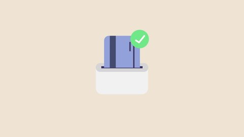 Cool Minimalistic Animated Card Issuing Terminal Stock Footage Video ...