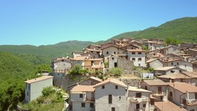 The bunk houses in the mountain village in Petrello Salto Italy found on top of the mountain