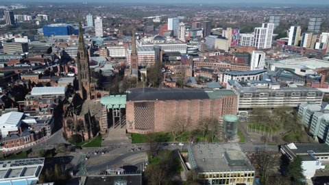 Coventry Cathedral Aerial View Cityscape