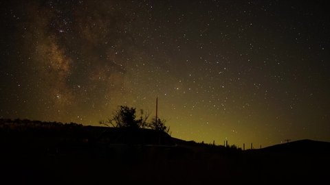 Holy Grail Starlpase Over Abandoned Car Night to Day Time Lapse
