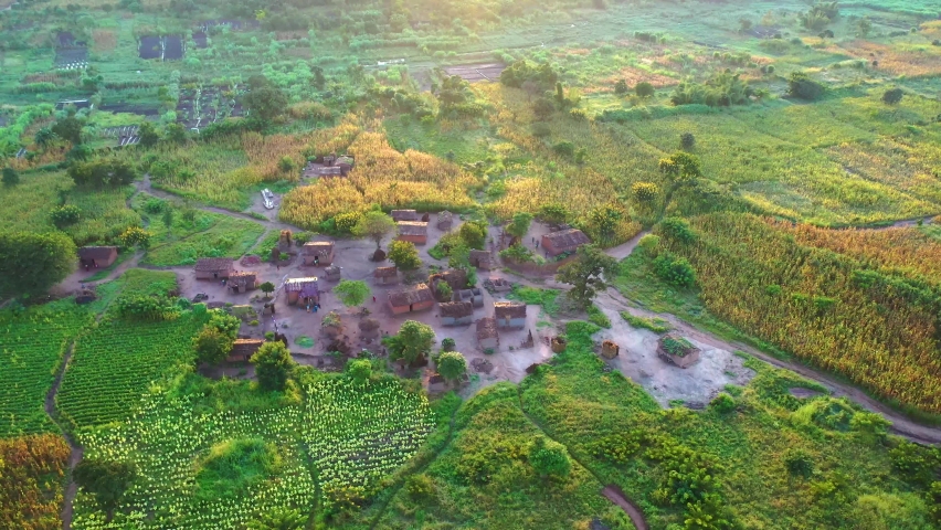 Circling over a village in Malawi Africa with my DJI Mavic Pro drone.
