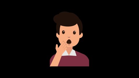 Cough Etiquette Flat Animated Icon Isolated on Transparent Background. 4K Ultra HD ProRes 4444, Video Motion Graphic Animation.