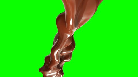Chocolate Coffee Liquid splash 3D Animation Green Screen