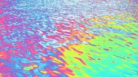 Slow motion water background. Colorful water ripples. Multicolored motion backgrounds. Surreal colors. Thermal camera effect. Abstract video can use in vertical position.