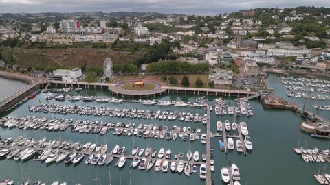 Torquay Boat Harbor Marina for Sailboats and Yachts on English Channel Coast, Aerial