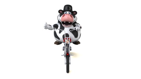 Fun 3D cartoon biker cow