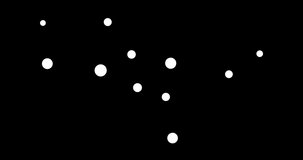 Lupus constellation. Stars in the night sky. Constellation in line art style in black and white. Cluster of stars and galaxies. Horizontal composition, 4k video quality