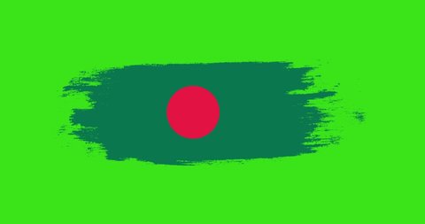 Bangladesh national flag shaking motion on green screen background. 4K Bangladesh flag motion background