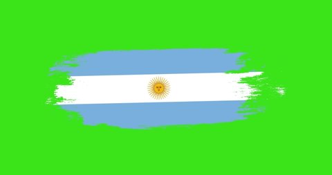 Argentina national flag shaking motion on green screen background. 4K Argentina flag motion background